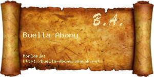 Buella Abony névjegykártya